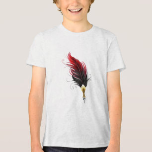 Red feather pen with gold nib Tri-Blend shirt
