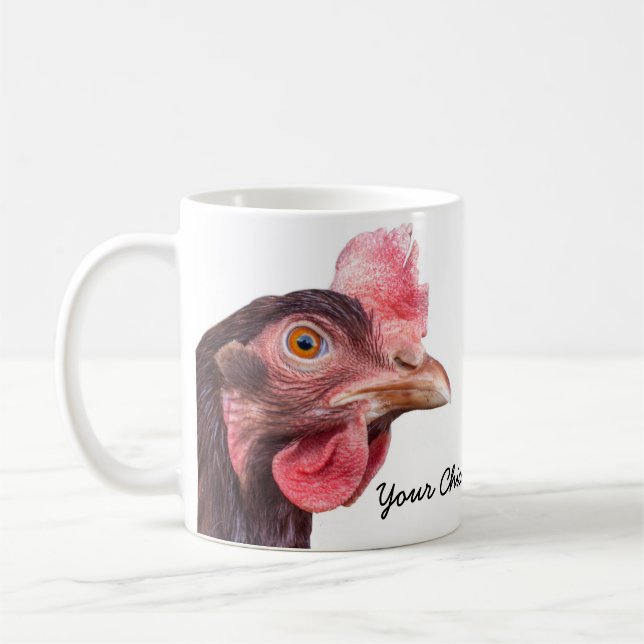 Red Feathered Chicken Egg Layer Hen Coffee Mug (Left)