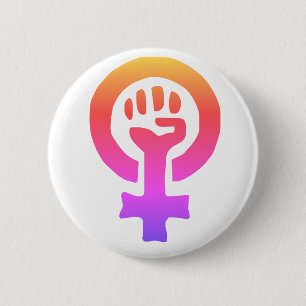 Red Feminism Symbol 6 Cm Round Badge