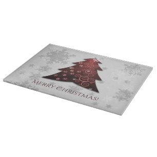 Red Festive Christmas Tree Cutting Board