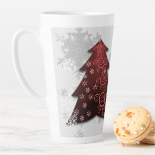 Red Festive Christmas Tree Latte Mug
