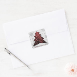 Red Festive Christmas Tree Sticker