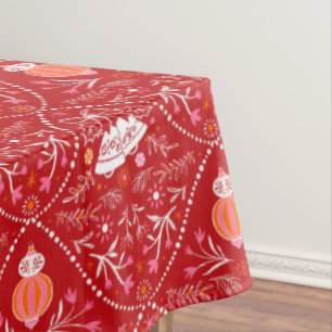 Red festive cute Holiday Tablecloth