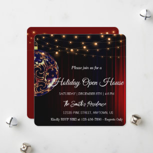 Red festive elegance of the lamp holiday card