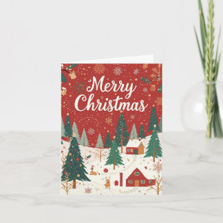 Red Festive Merry Christmas Card