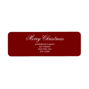 Red Festive Merry Christmas Return Address