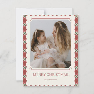 Red Festive Plaid Christmas Photo Card