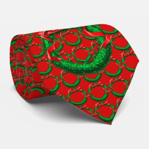 Red Festive Wreath Tie