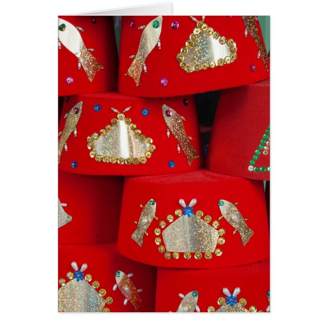Red Fez Hats At Market (Front)