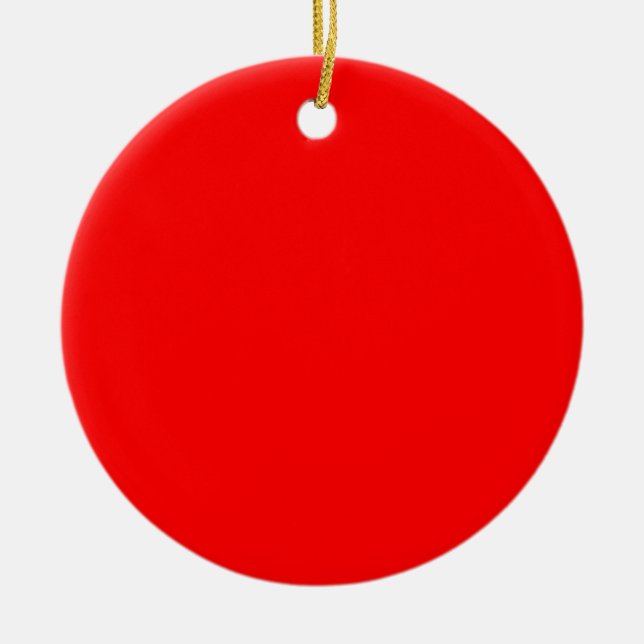 Red FF0000 Ceramic Tree Decoration (Front)