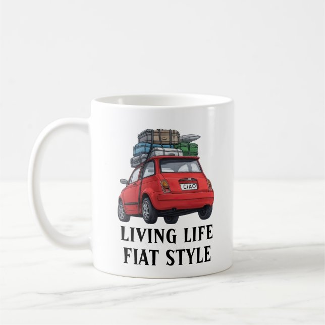 Red Fiat Car Coffee Mug (Left)