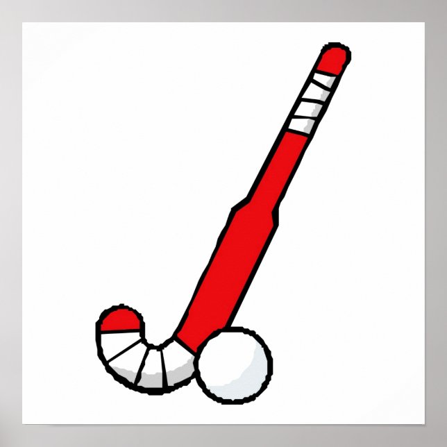 Red Field Hockey Stick Poster (Front)