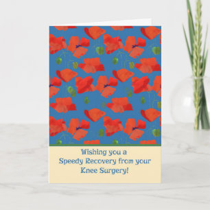 Red Field Poppies Get Well Knee Surgery Card