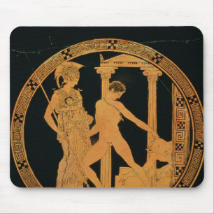 Red-figure cup depicting Athena, Theseus Mouse Mat