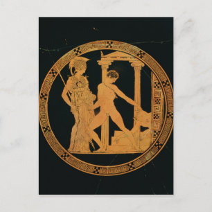 Red-figure cup depicting Athena, Theseus Postcard