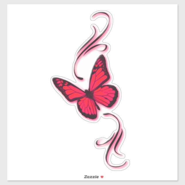 Red Filigree Butterfly (Sheet)
