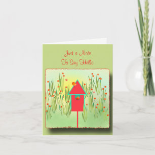 Red Finches in the Garden Greeting Card