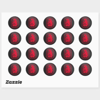 Red Fingerprint Classic Round Sticker