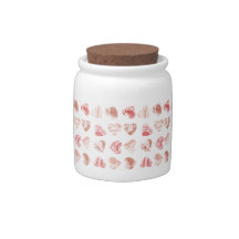Red Fingerprint Hearts Pattern Valentines Day
