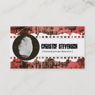 Red Fingerprint Private Detective Business Card