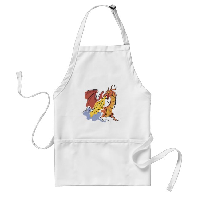 red fire-breathing dragon standard apron (Front)