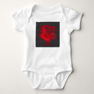 Red Fire Chicken Year Baby Bodysuit