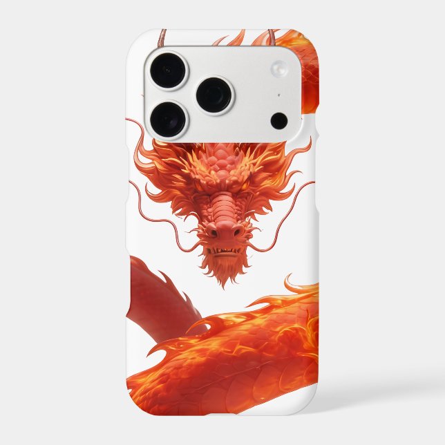 Red Fire Dragon Art | Mythical Flame Dragon Design (Back)