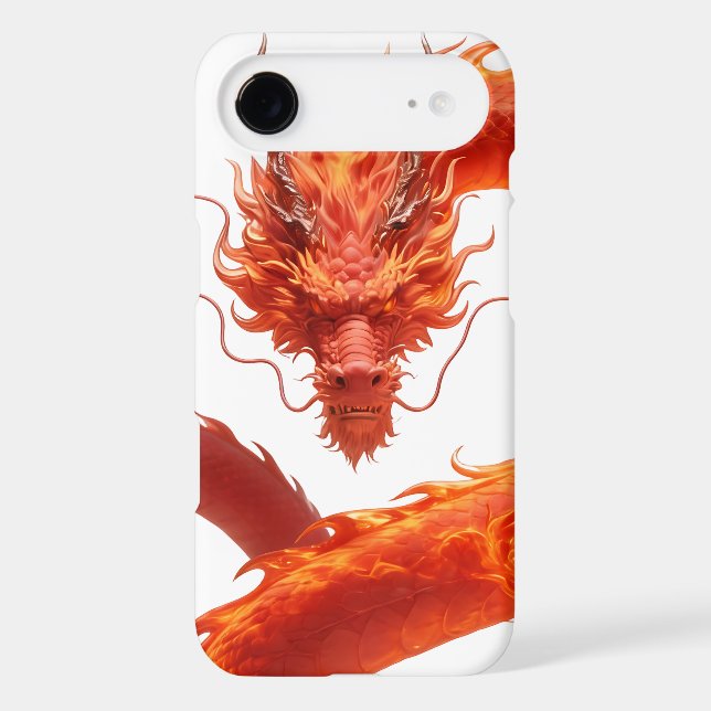 Red Fire Dragon Art | Mythical Flame Dragon Design (Back)