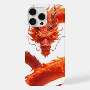 Red Fire Dragon Art   Mythical Flame Dragon Design iPhone 15 Pro Max Case