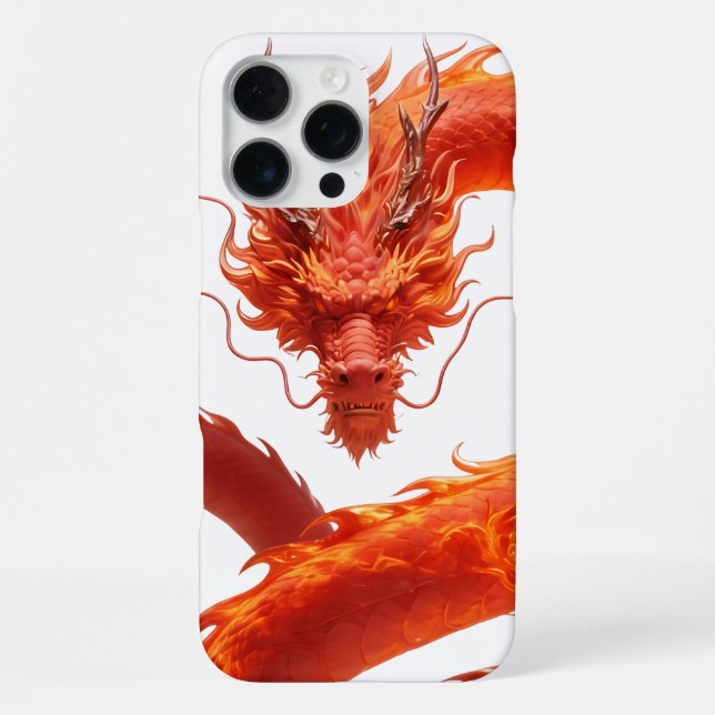Red Fire Dragon Art | Mythical Flame Dragon Design iPhone Case (Back)