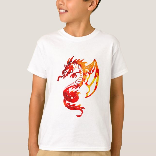 Red Fire Dragon Tattoo T-Shirt (Front)