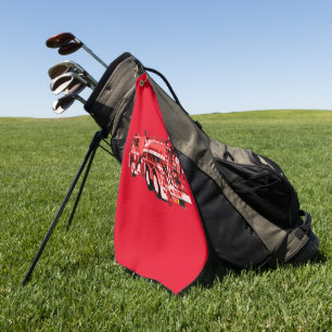 Red Fire Engine Oil Paint, Golf Towel
