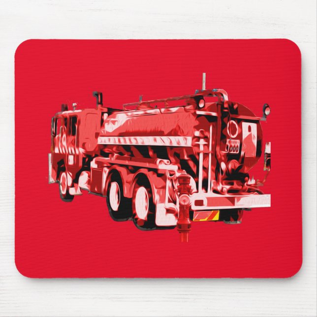 Red Fire Engine Oil Paint,  Mouse Mat (Front)