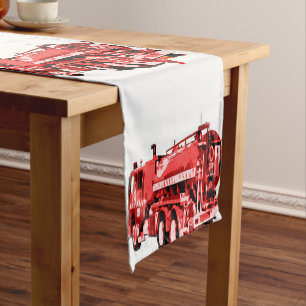 Red Fire Engine Oil Paint, Short Table Runner