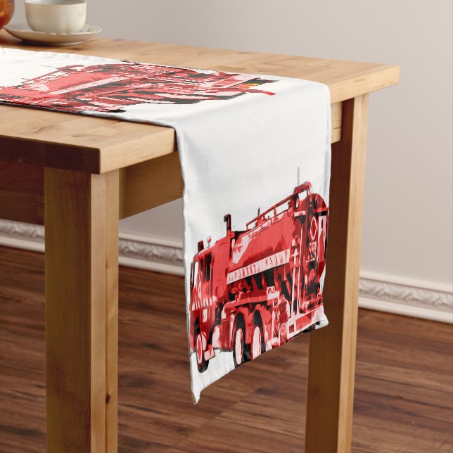 Red Fire Engine Oil Paint,  Short Table Runner (In Situ)