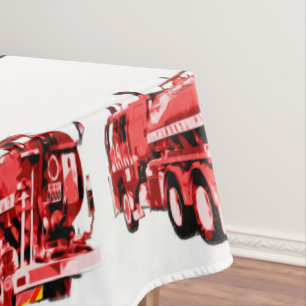Red Fire Engine Oil Paint,  Tablecloth
