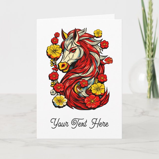 Red Fire Horse – Chinese Zodiac 2026 Card (Front)