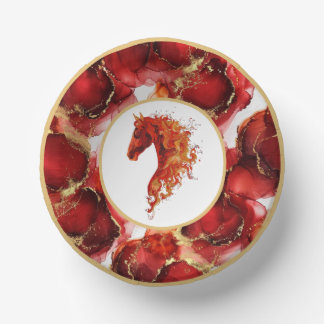 Red Fire Horse Paper Plate