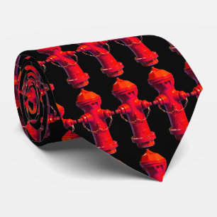 Red Fire Hydrant Tiled Tie