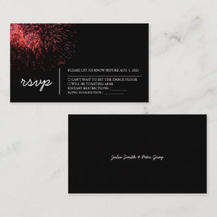 Red Fire on the Sky Wedding Rsvp Card