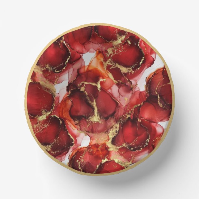 Red Fire Pattern Paper Plate (Front)