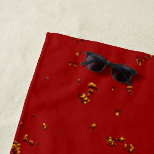 Red Fire Sparks Overlay Your Photo Beach Towel