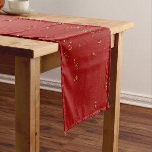 Red Fire Sparks Overlay Your Photo Medium Table Runner