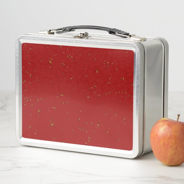 Red Fire Sparks Overlay Your Photo Metal Lunch Box (In Situ)