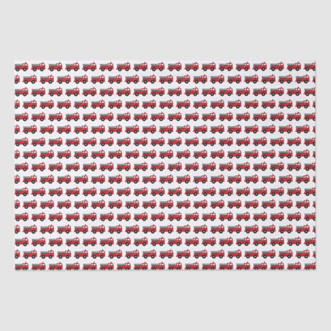 Red Fire Truck Birthday Tissue Paper (Front)