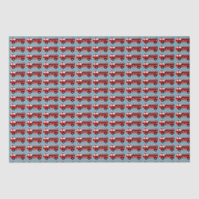 Red Fire Truck Gift  Tissue Paper (Front)