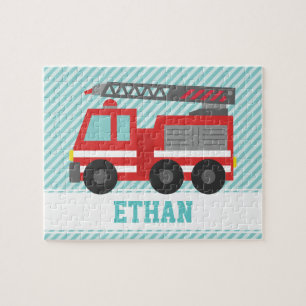 Red Fire Truck Kids Personalised Jigsaw Puzzle