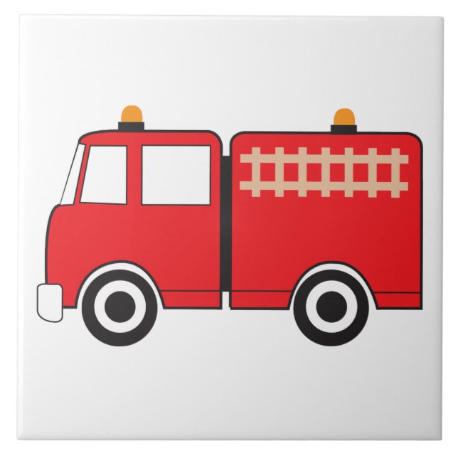 Red Fire Truck Kids Tile (Front)