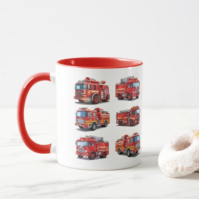 Red Fire Truck Mug (With Donut)