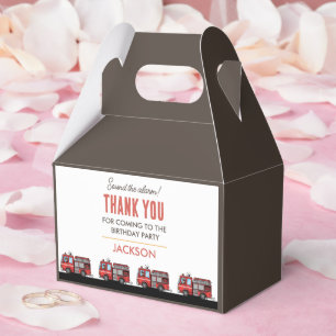 Red Fire Truck Party Décor Custom Kids Birthday Favour Box